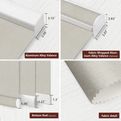 Bringnox Hardwired Motorized Roller Shades 100% Blackout Bermuda