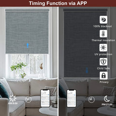 Bringnox Motorized Roller Shades 100% Blackout Bouvardia