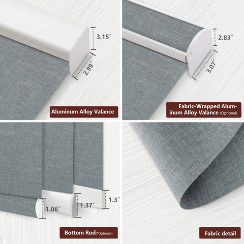 Bringnox Hardwired Motorized Roller Shades 100% Blackout Bouvardia