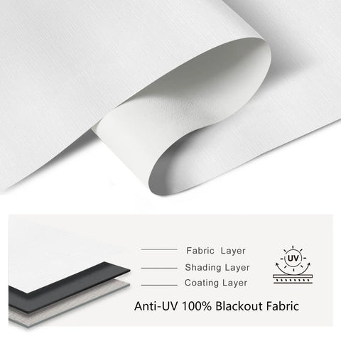 Bringnox Hardwired Motorized Roller Shades 100% Blackout Cream