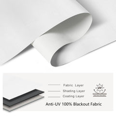 Bringnox No Drill Motorized Roller Shades 100% Blackout Cream