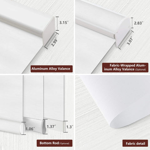 Bringnox Hardwired Motorized Roller Shades 100% Blackout Cream