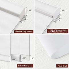 Bringnox Hardwired Motorized Roller Shades 100% Blackout Cream