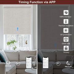 Bringnox Hardwired Motorized Roller Shades 100% Blackout Vigor