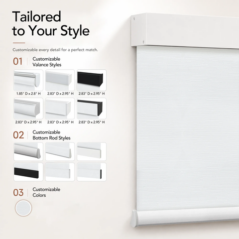 Bringnox Motorized Roller Shades 100% Blackout Cream