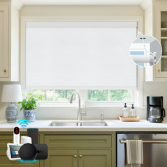 Bringnox Hardwired Motorized Roller Shades 100% Blackout Cream