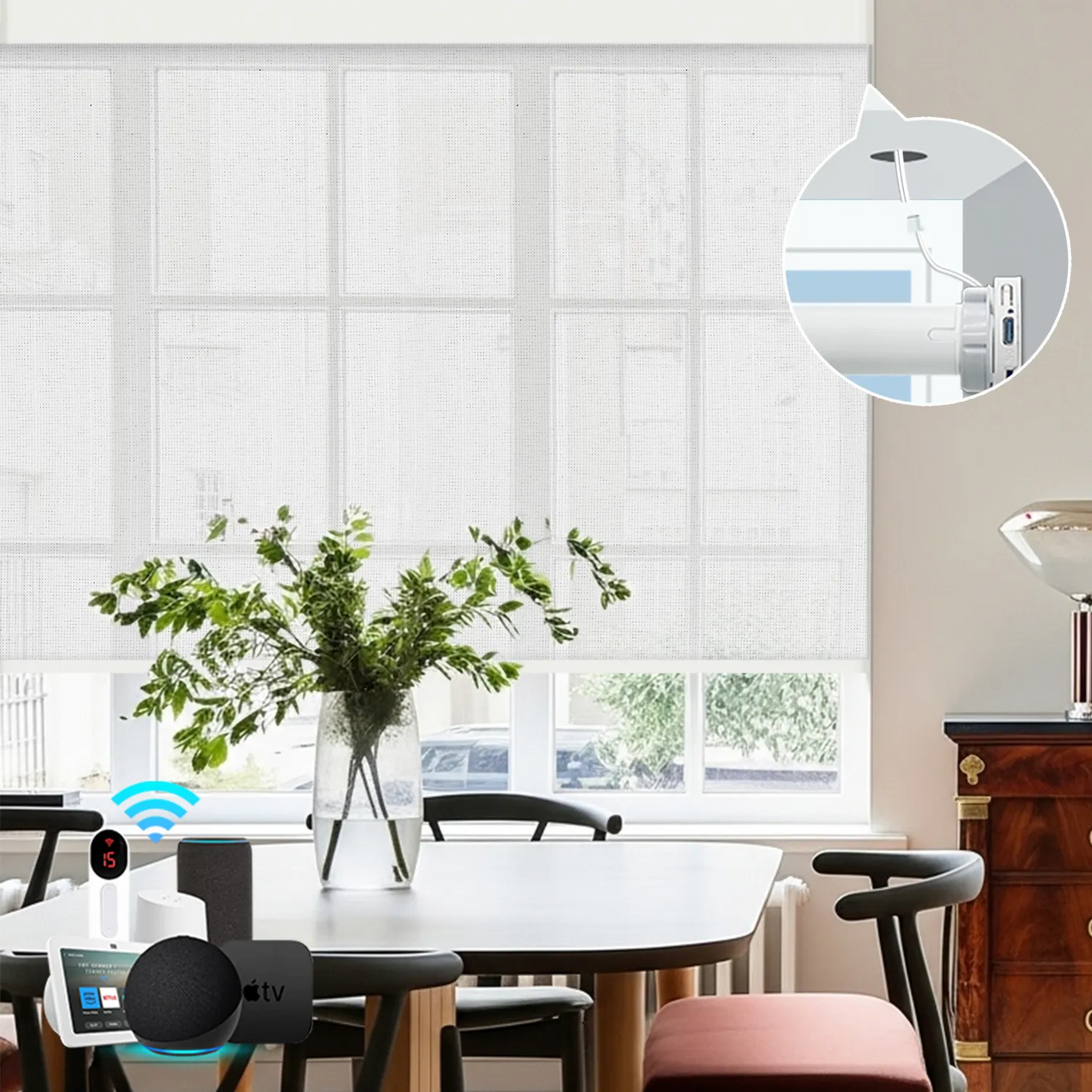 Hardwired Light Filtering Window Shades | Smooth, Battery-Free