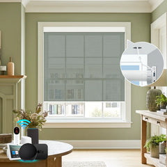 Bringnox Hardwired Motorized Light Filtering Roller Shades 50% Blackout Sunscreen