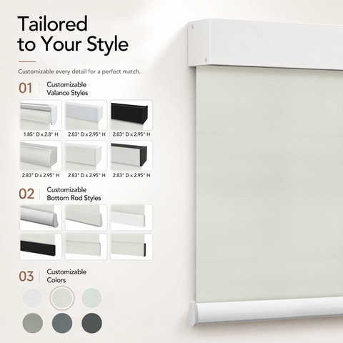 Bringnox Motorized Light Filtering Roller Shades 70% Blackout Treebark
