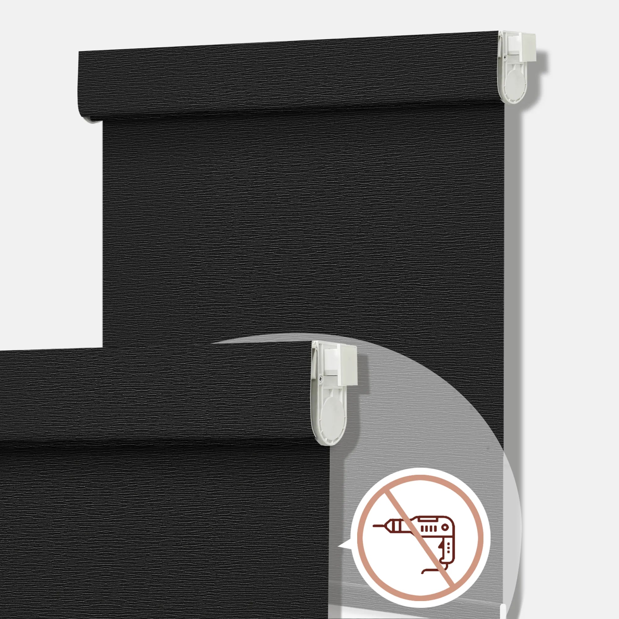 Bringnox No Drill Motorized Roller Shades 100% Blackout Treebark