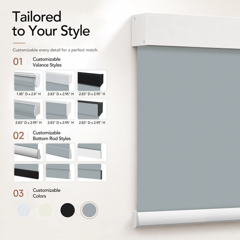 Bringnox Motorized Roller Shades 100% Blackout Vinyl