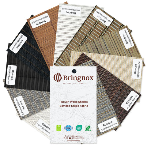 Bringnox Bamboo Woven Wood Shades Samples.