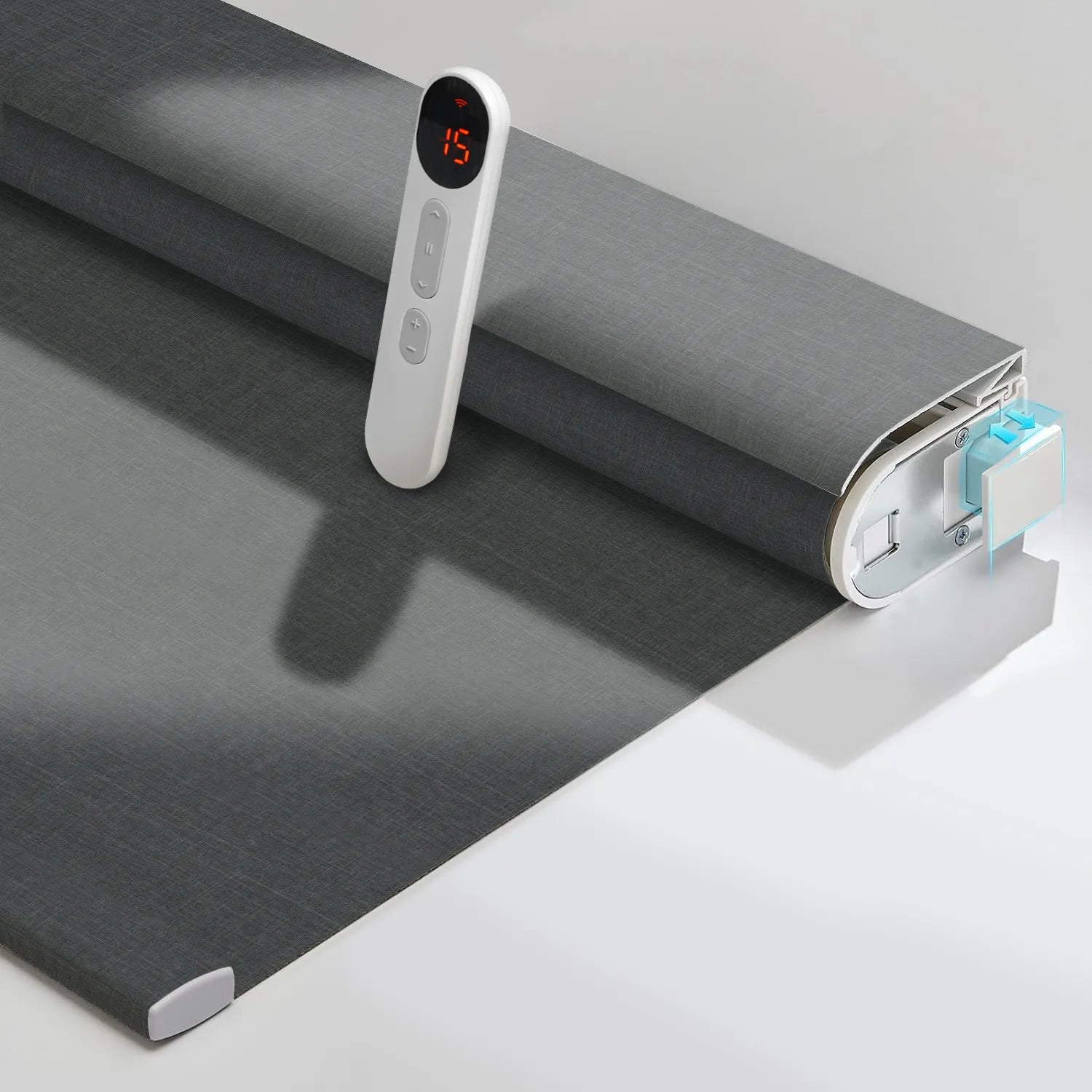 Bringnox No Drill Motorized Roller Shades 100% Blackout Bouvardia