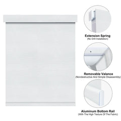 Bringnox No Drill Motorized Roller Shades 100% Blackout Cream