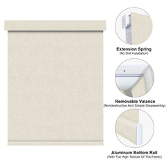 Bringnox No Drill Motorized Roller Shades 100% Blackout Linen