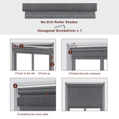 Bringnox No Drill Motorized Roller Shades 100% Blackout Vigor