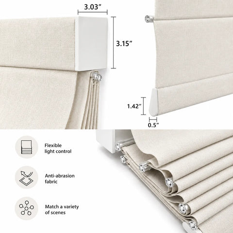 Bringnox Light Filtering 70% Blackout Motorized Roman Shades Essential