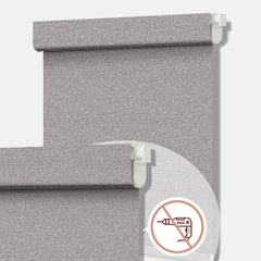 Bringnox No Drill Motorized Roller Shades 100% Blackout Frost