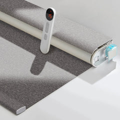 Bringnox No Drill Motorized Roller Shades 100% Blackout Frost