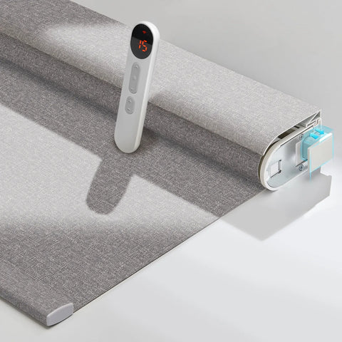Bringnox No Drill Motorized Roller Shades 70% Blackout Frost