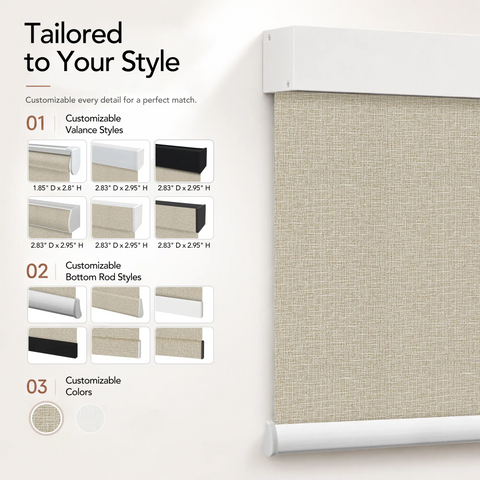 Bringnox Motorized Roller Shades 100% Blackout Heather
