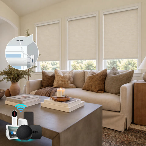 Bringnox Hardwired Motorized Roller Shades 100% Blackout Linear