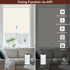 Bringnox No Drill Motorized Roller Shades 100% Blackout Linear
