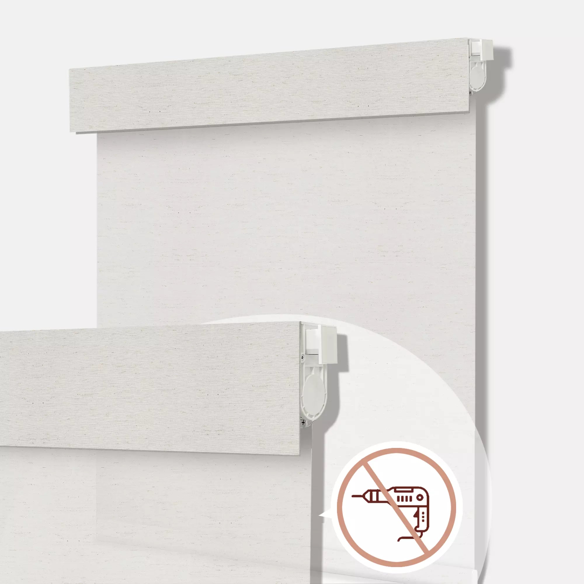 Bringnox No Drill Motorized Roller Shades 70% Blackout Linen