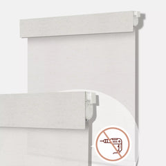 Bringnox No Drill Motorized Roller Shades 70% Blackout Linen
