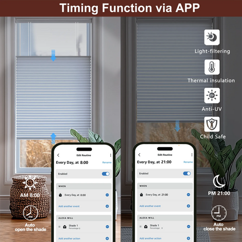 Bringnox Motorized Blackout Top Down Bottom Up Cellular Shades