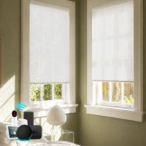 Bringnox Motorized Light Filtering Roller Shades 50% Blackout Sunscreen