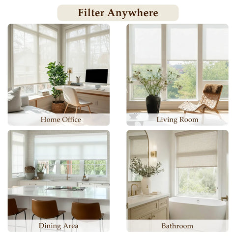 Bringnox Motorized Light Filtering Roller Shades 50% Blackout Sunscreen