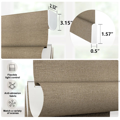 Bringnox Light Filtering Motorized Roman Shades Woven
