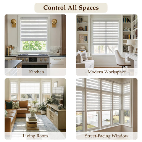 Bringnox Motorized Zebra Roller Blinds 100% Blackout