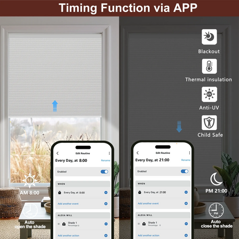 Bringnox Blackout Motorized Cellular Shades Prestige