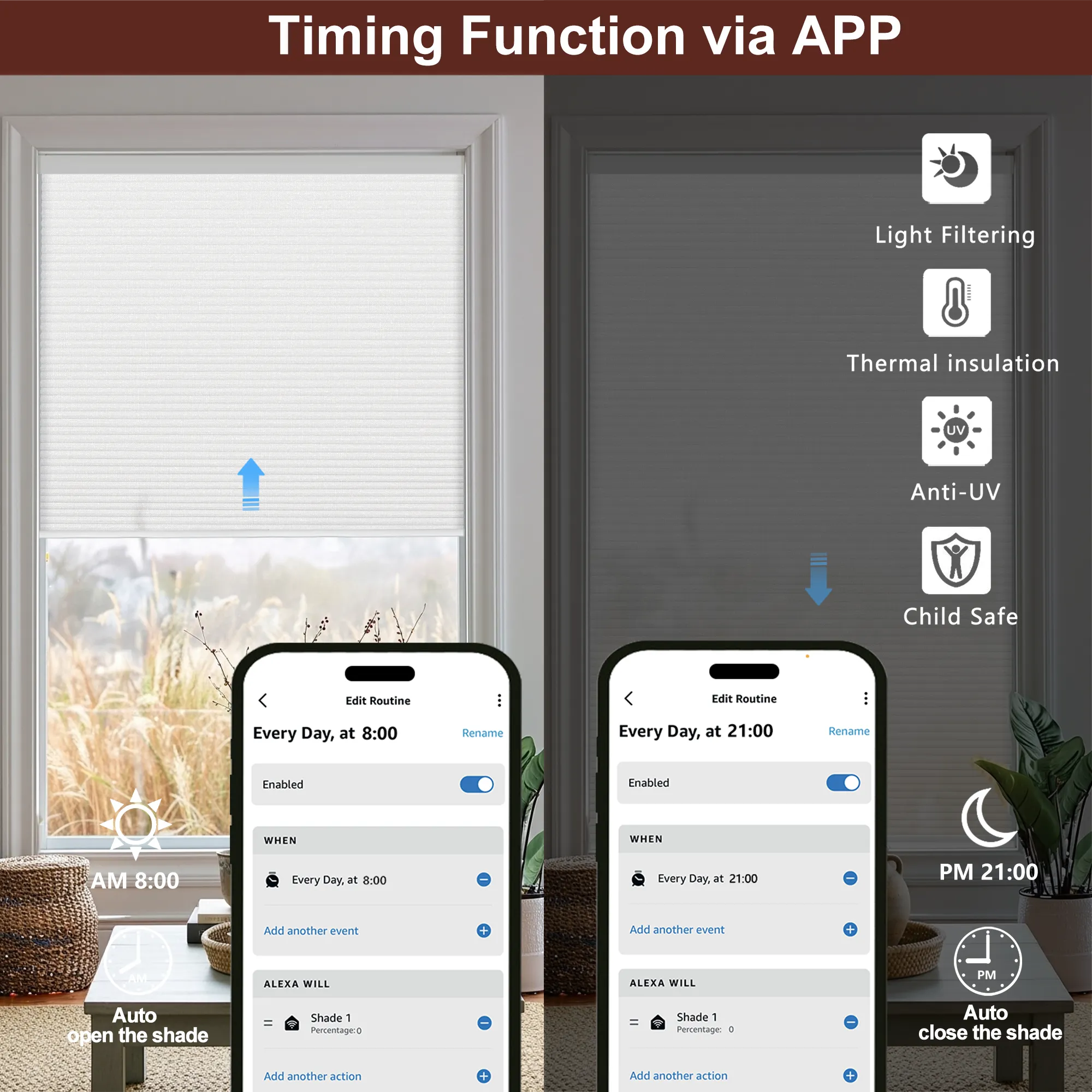Bringnox Light Filtering Motorized Cellular Shades Prestige | Designer Textures