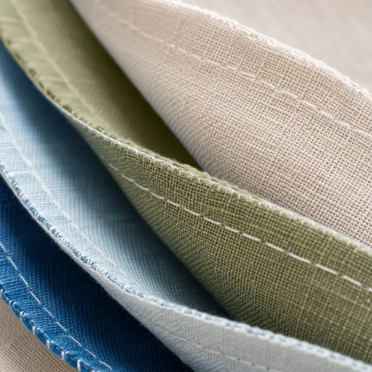 Linen shade fabric color swatches