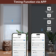 Bringnox Motorized Blackout＆Light Filtering Day Night Cellular Shades