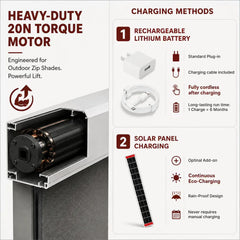 Bringnox Motorized Zipper Track Windproof Outdoor Shades