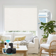 Bringnox Hardwired Motorized Roller Shades 100% Blackout Safari