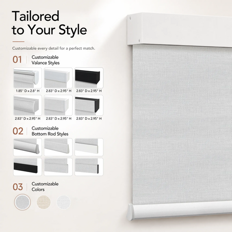 Bringnox Hardwired Motorized Roller Shades 100% Blackout Westray